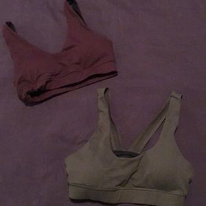 Olive and maroon flexxfit sports bras